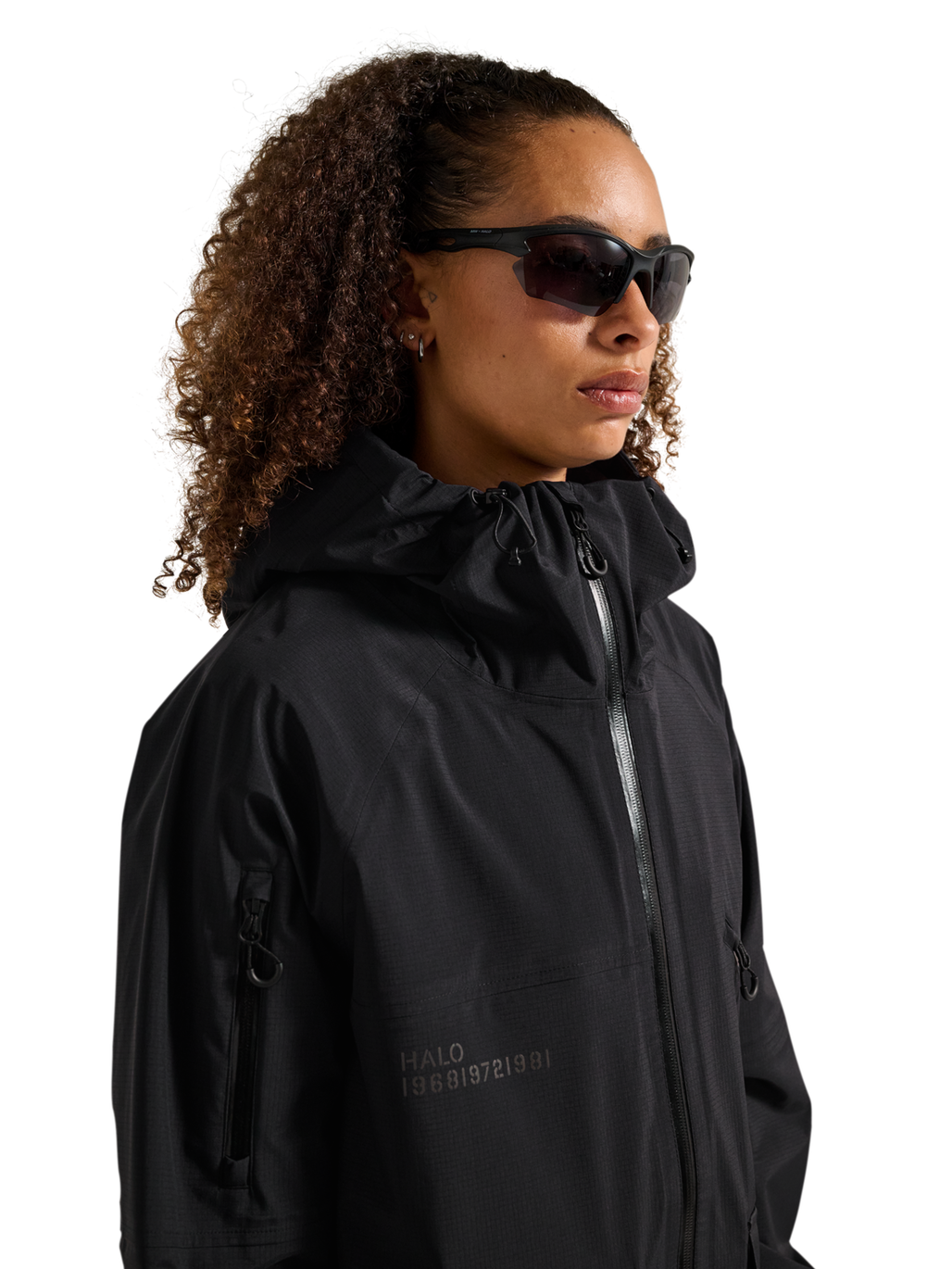 HALO GHOST SHELL JACKET, BLACK, model