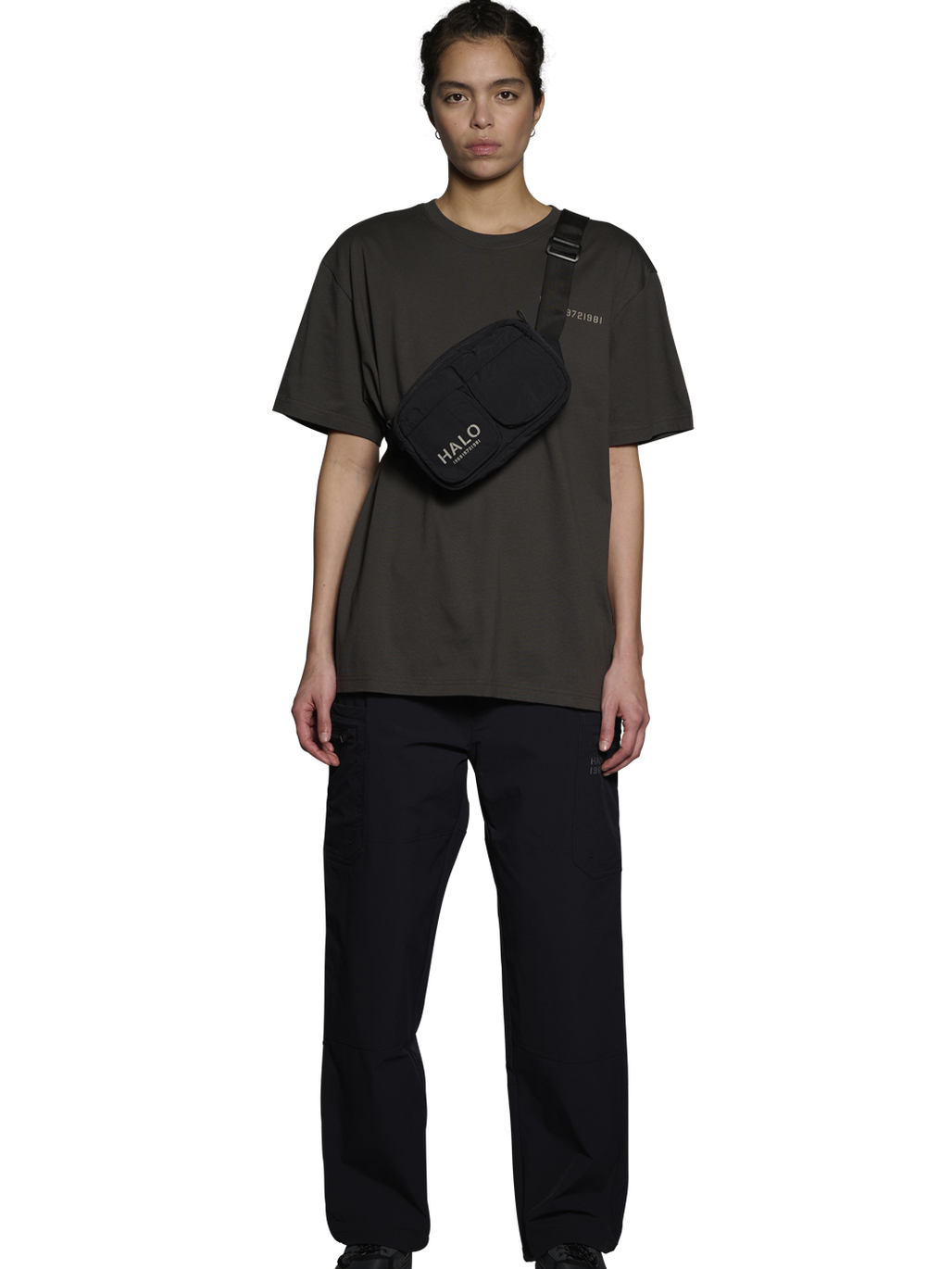 HALO NYLON WAIST BAG, BLACK, model