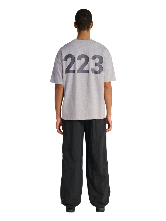 HALO GRAPHIC BOXY T-SHIRT, LIGHT GREY MELANGE, model