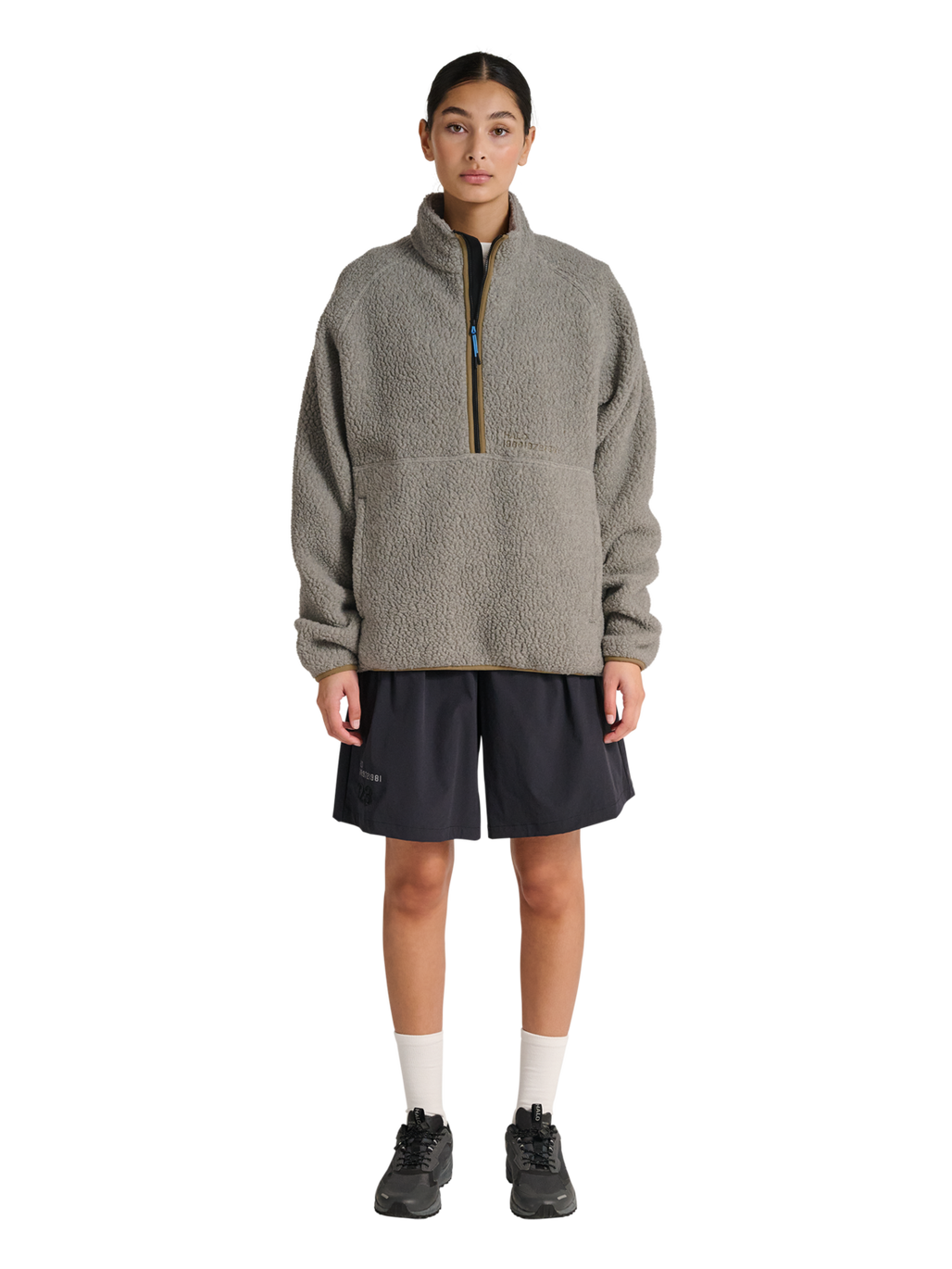 HALO MOVE POLARTEC FLEECE PULLOVER, TURTLEDOVE, model