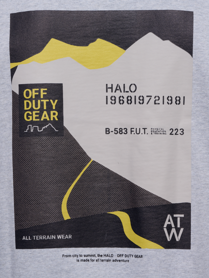 HALO AVIATION BOXY CREW, LIGHT GREY MELANGE HALO AVIATION BOXY CREW, LIGHT GREY MELANGE, packshot