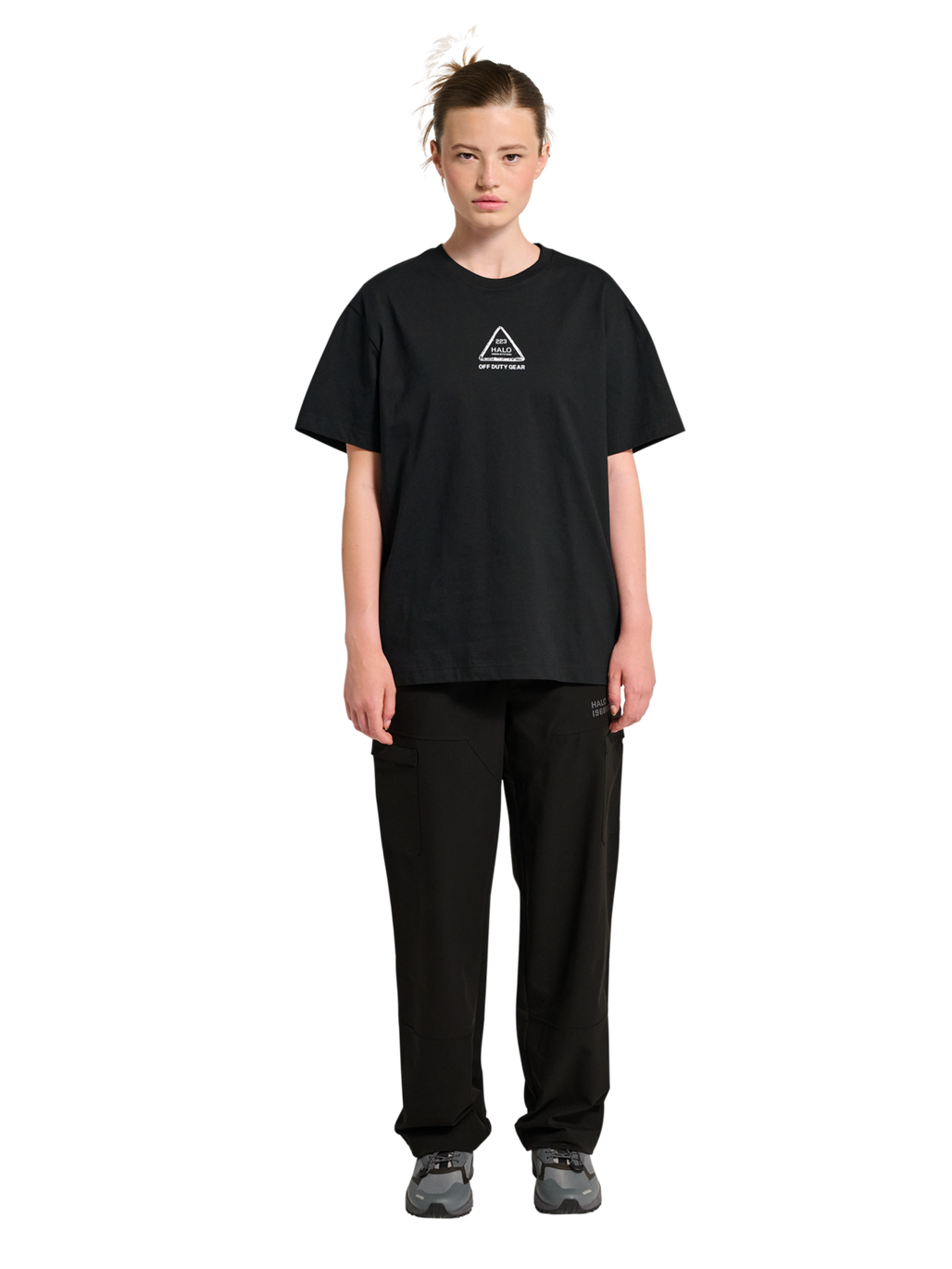 HALO GRAPHIC T-SHIRT, BLACK/OLIVE DRAB, model