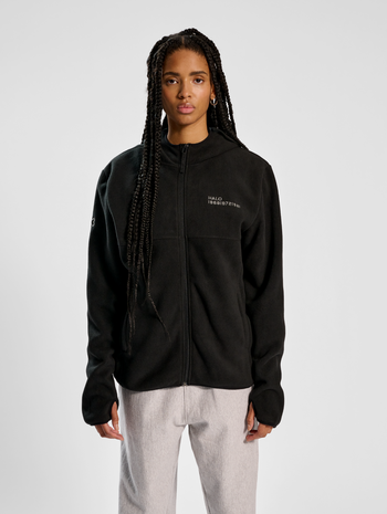 HALO HOODED FLEECE, BLACK, model