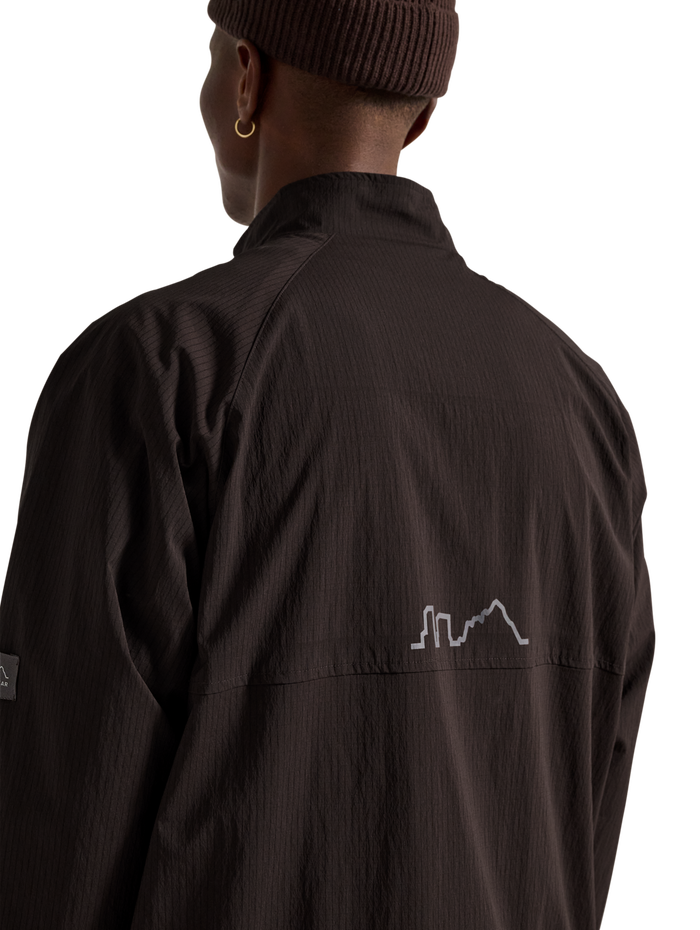 HALO STEEL JACKET, CHOCOLATE TORTE, model