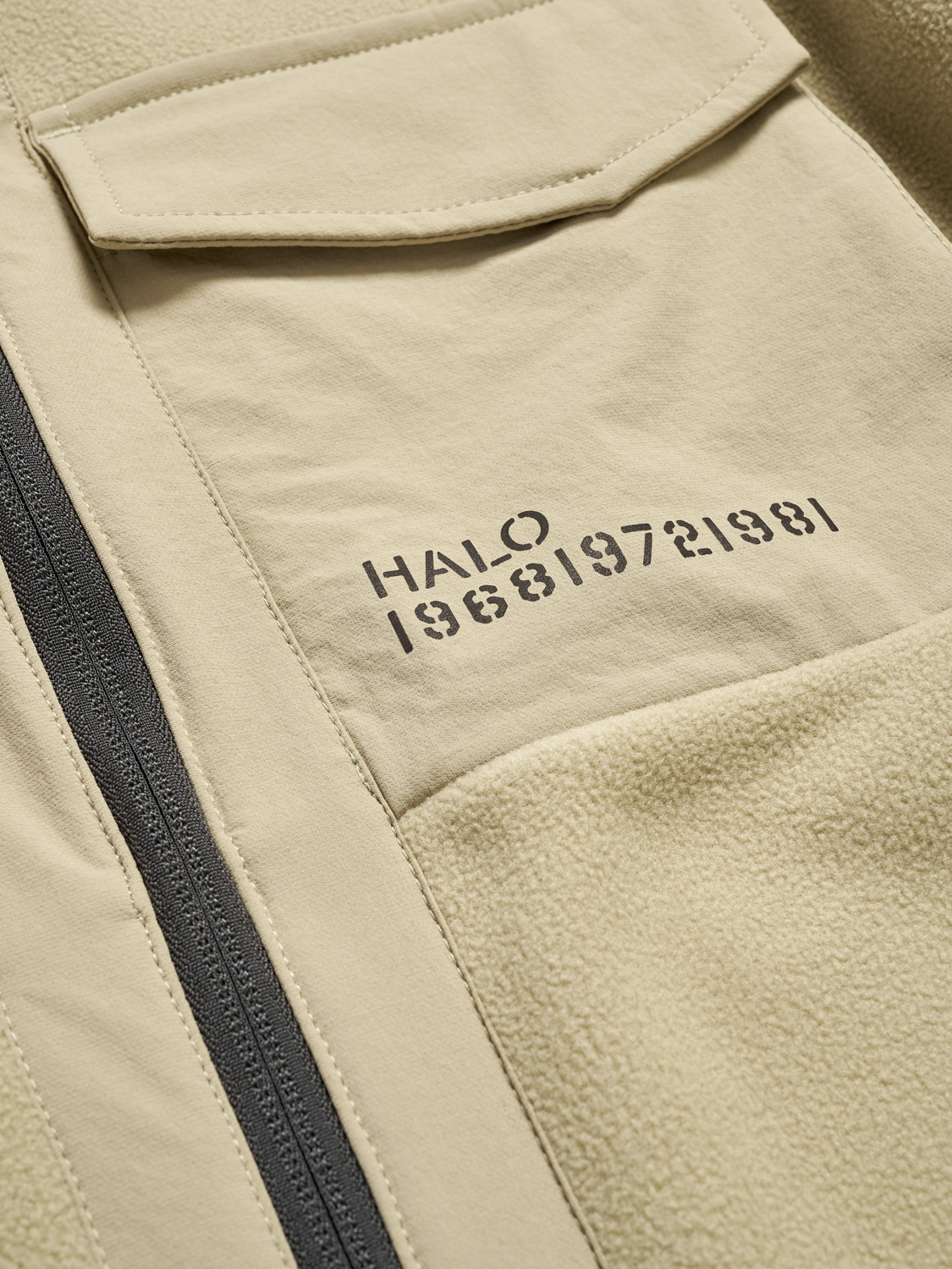 HALO PANELED FLEECE JACKET, CHINCHILLA, packshot