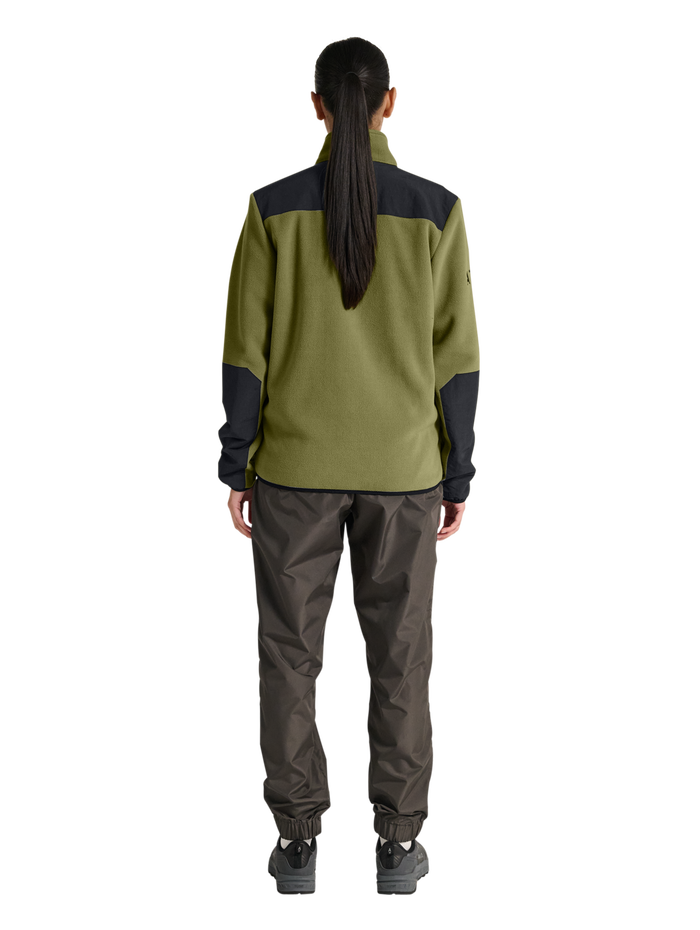 HALO BLOCKED ZIP FLEECE, OLIVE DRAB, model