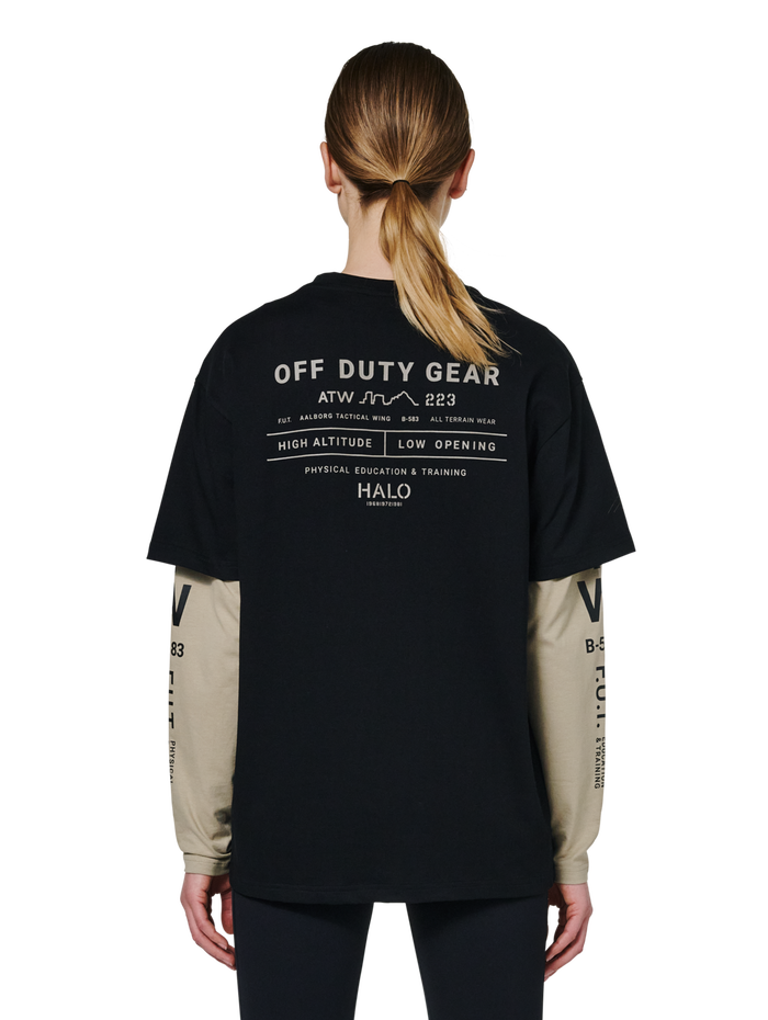 HALO GRAPHIC T-SHIRT, BLACK/SENECA ROCK/SR, model