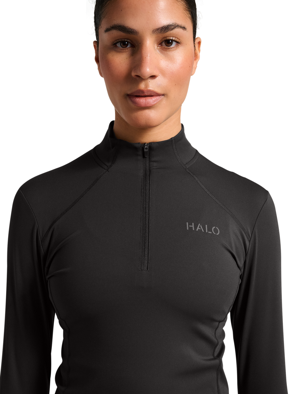 HALO WOMEN TRAINING HALF ZIP, AFTER DARK, model