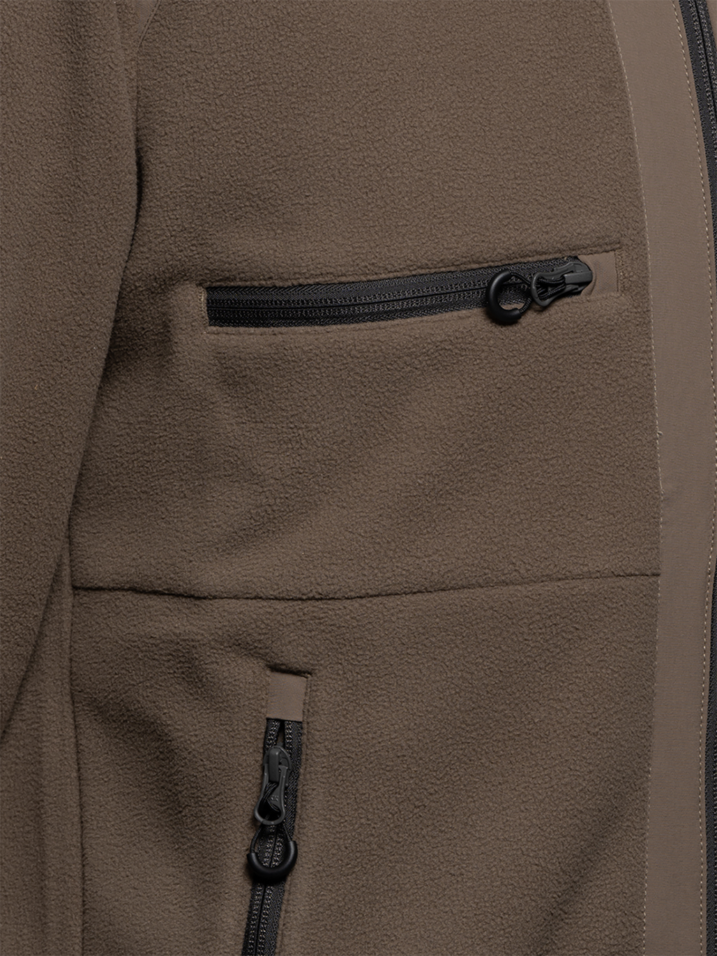 HALO PANELED FLEECE JACKET, CHOCOLATE CHIP, packshot