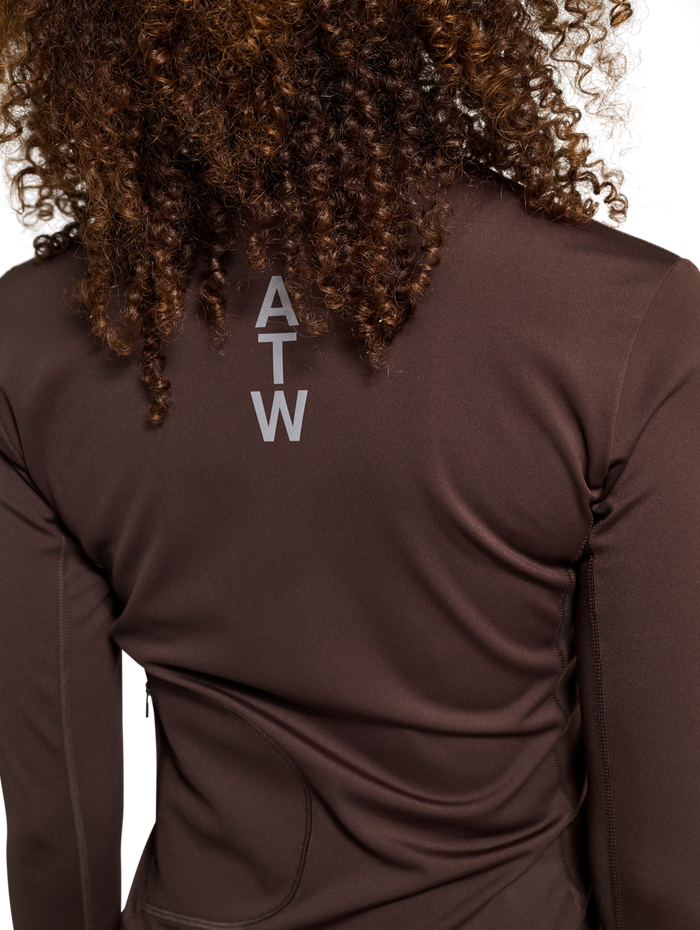 HALO WOMEN FULL ZIP 2.0, CHOCOLATE TORTE, model