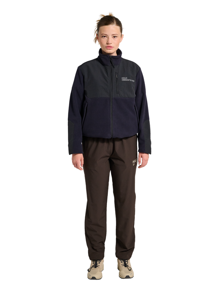 HALO BLOCKED ZIP FLEECE, DEEP WELL, model