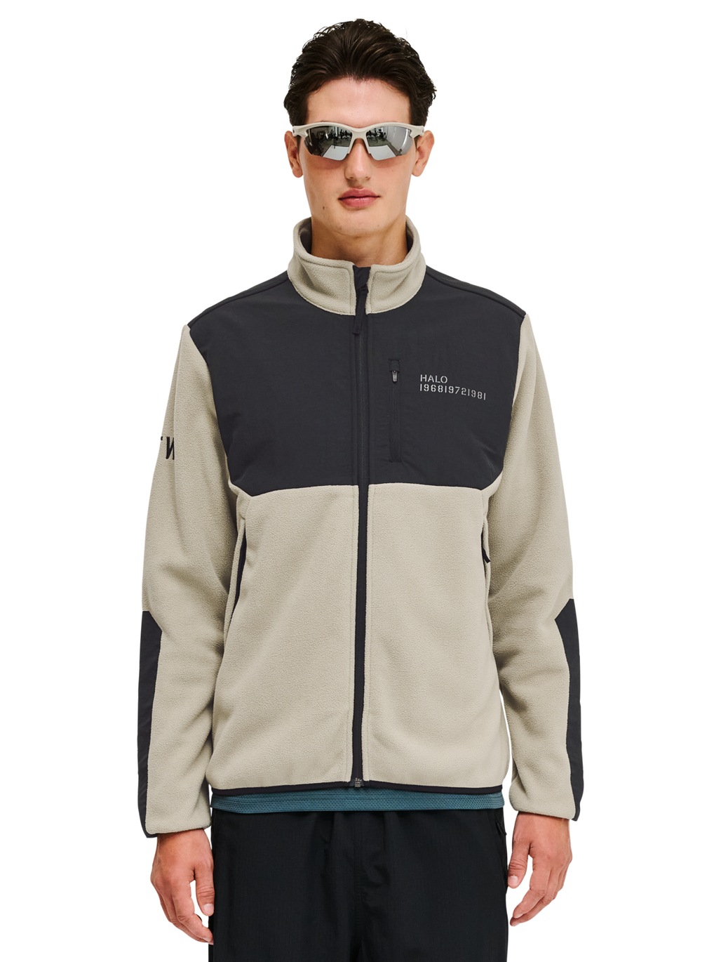 HALO BLOCKED ZIP FLEECE, SENECA ROCK, model