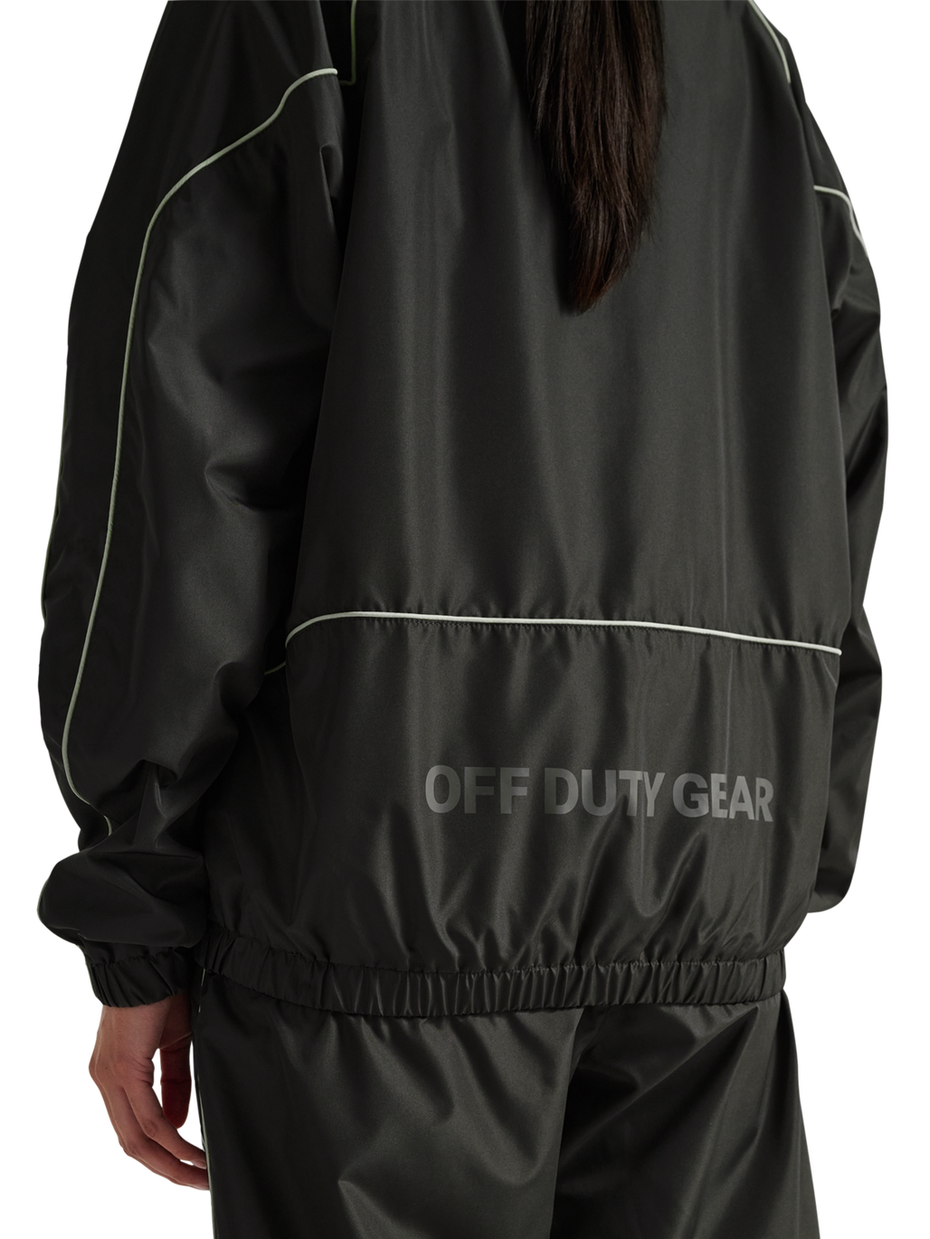 HALO STEEL TRACKSUIT JACKET, RAVEN, model