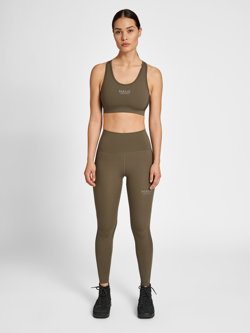 HALO WOMENS HIGHRISE TIGHTS, MAJOR BROWN, model