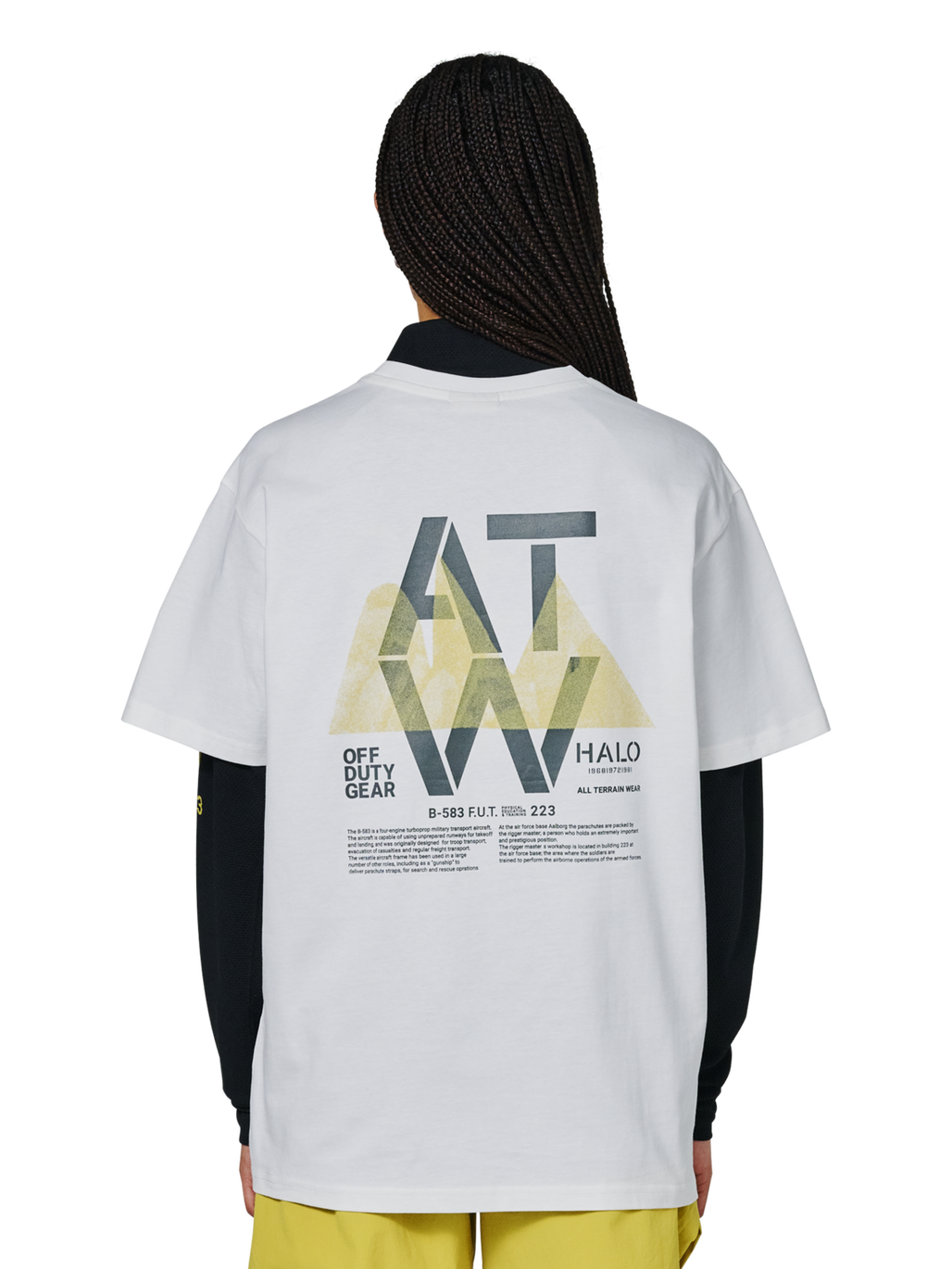 HALO GRAPHIC T-SHIRT 04, MARSHMALLOW, model