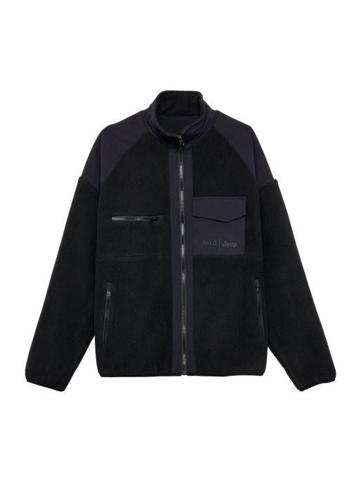 HALO HALO JEEP BOXY TEDDY JACKET BLACK newlinehalo