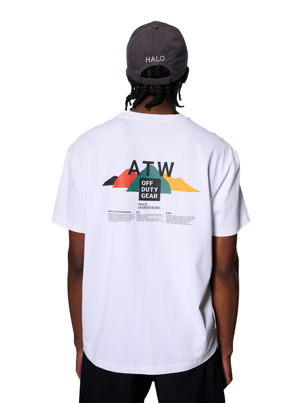 HALO TROOP T-SHIRT, WHITE, model