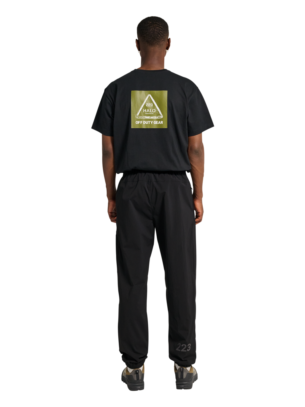 HALO STEEL RELAXED PANTS, BLACK, model