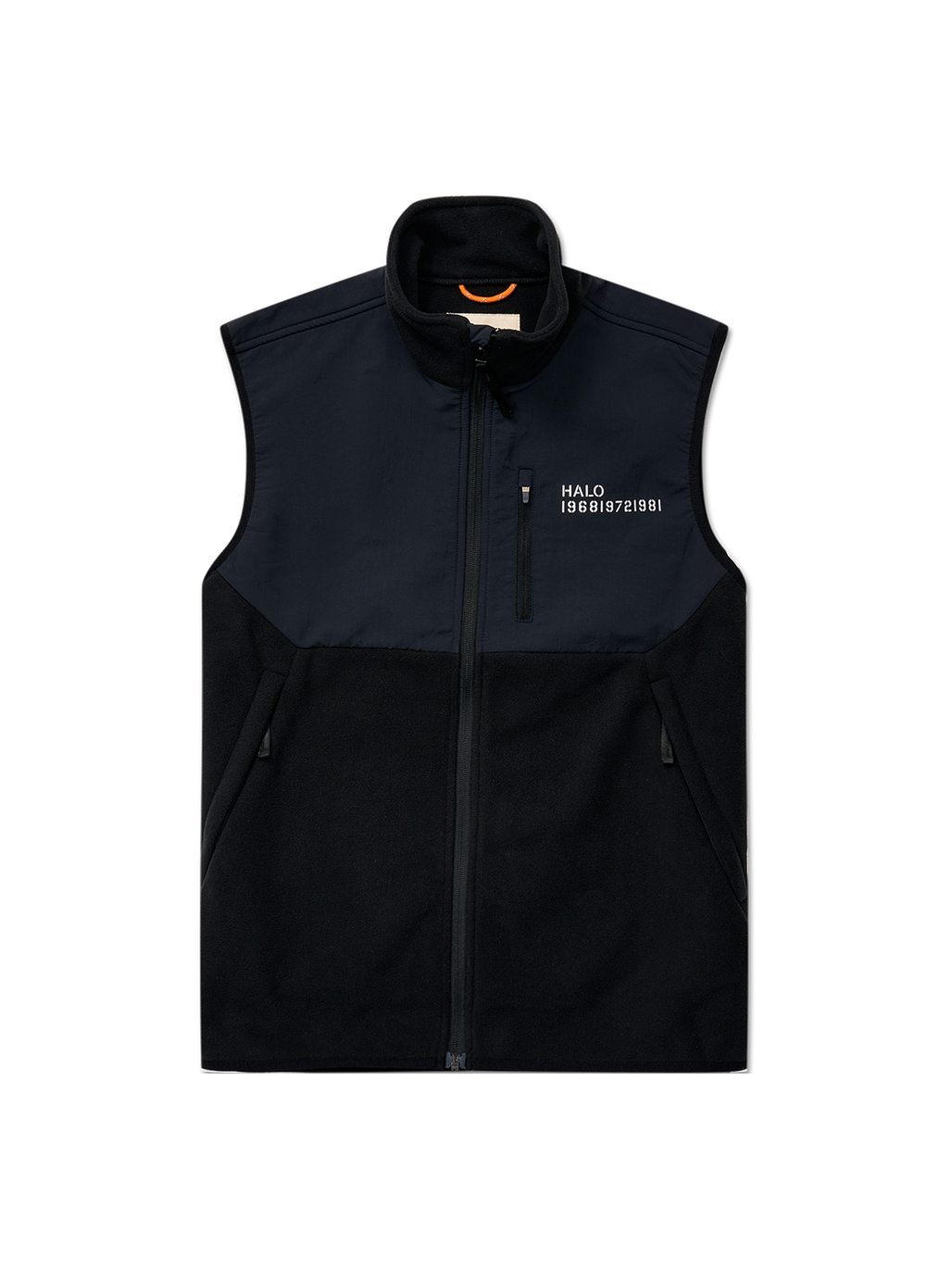 HALO BLOCKED FLEECE VEST, BLACK, packshot
