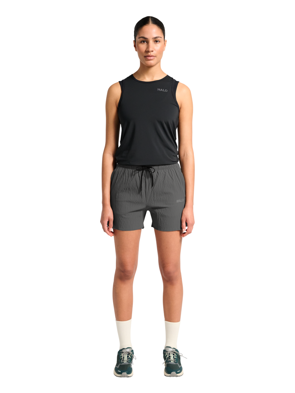 HALO WAFFLE TECH SHORTS, GUNMETAL, model