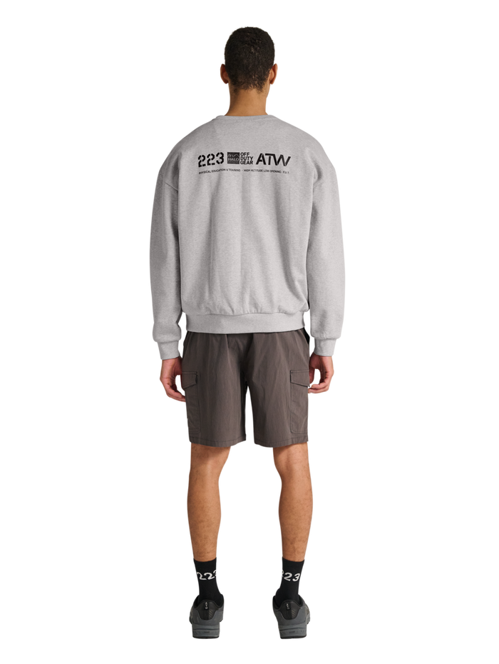 HALO GRAPHIC BOXY CREW, LIGHT GREY MELANGE, model