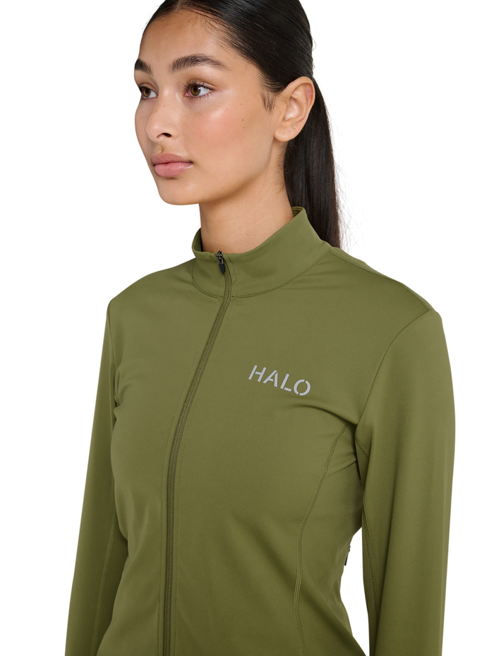 HALO WOMEN FULL ZIP 2.0, OLIVE DRAB, model