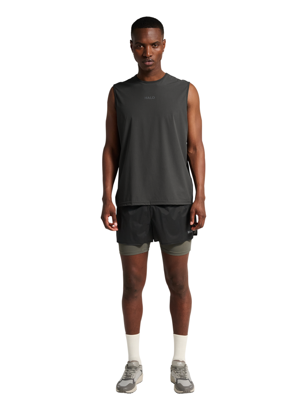 HALO DIVISION TANK TOP, RAVEN, model