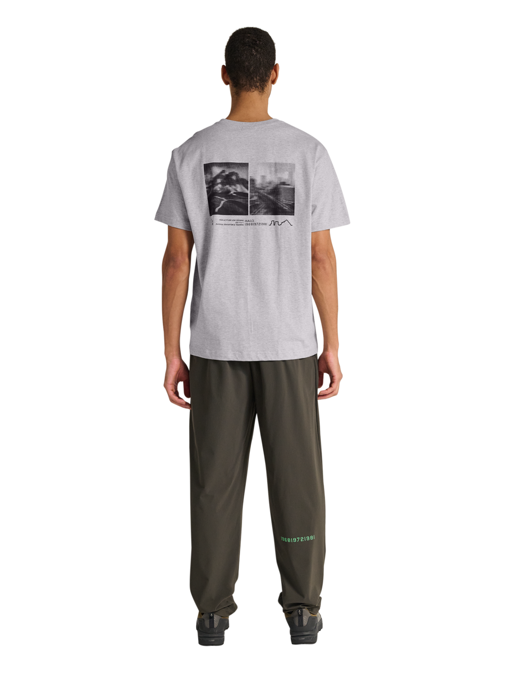 HALO GRAPHIC T-SHIRT, LIGHT GREY MELANGE, model