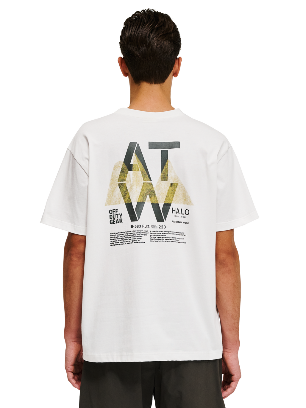 HALO GRAPHIC T-SHIRT 04, MARSHMALLOW, model