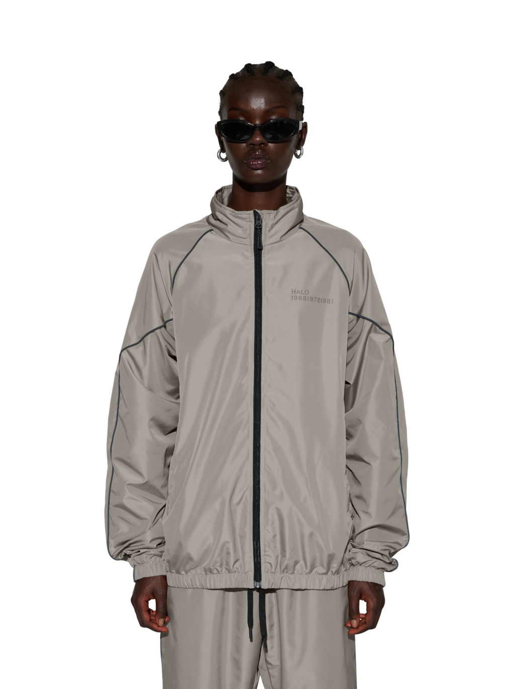 HALO TRACKSUIT  JACKET, MOURNING DOVE, model