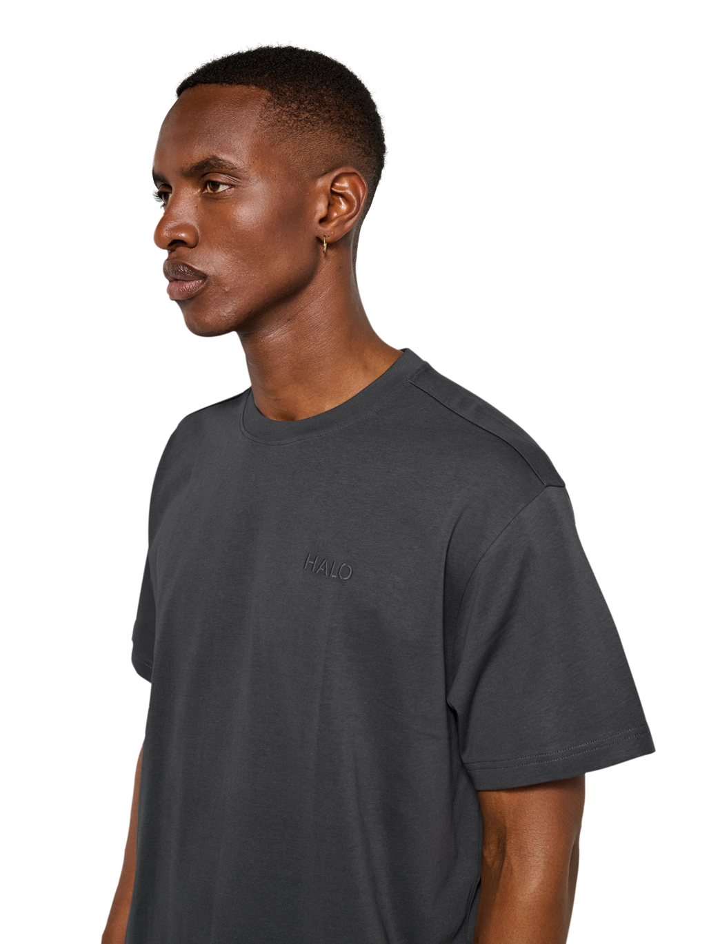 HALO LOGO T-SHIRT, ASPHALT, model