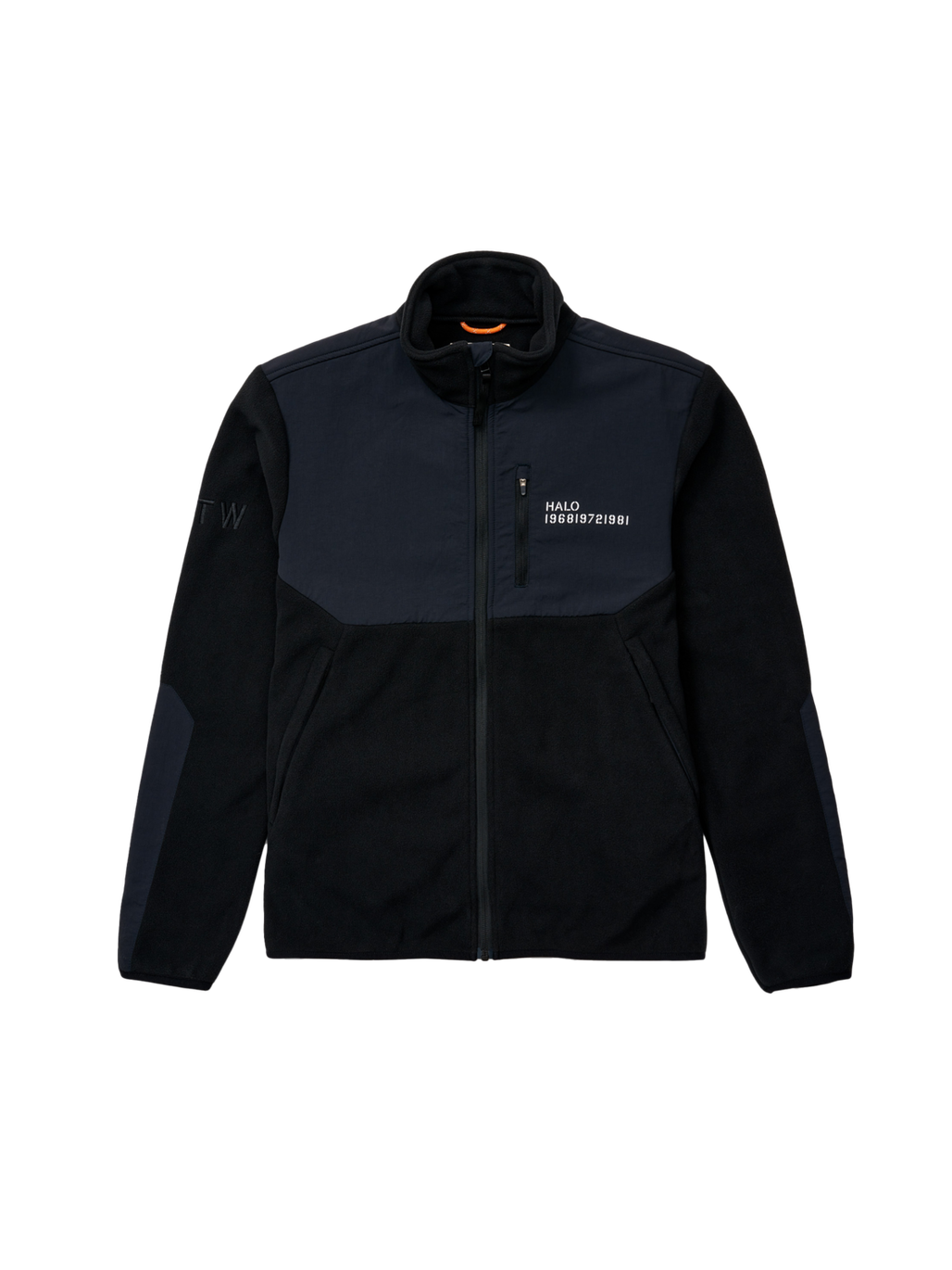HALO BLOCKED ZIP FLEECE, BLACK, packshot