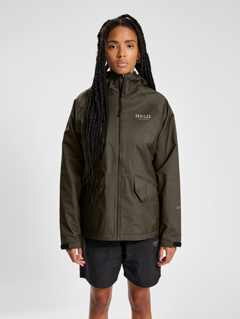 HALO SHELL JACKET, MAJOR BROWN, model