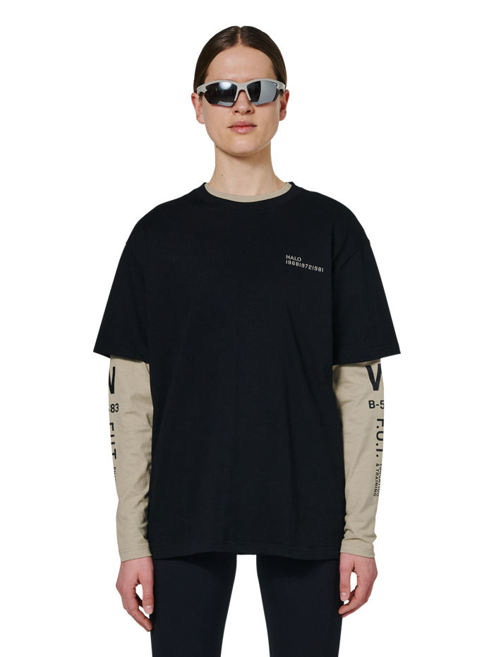 HALO GRAPHIC T-SHIRT, BLACK/SENECA ROCK/SR, model