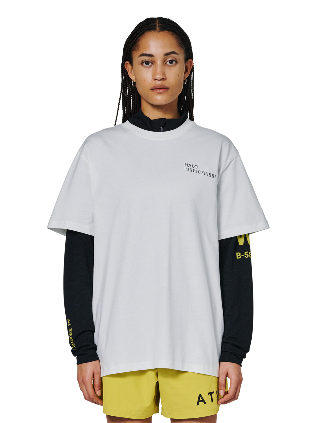 HALO GRAPHIC T-SHIRT 04, MARSHMALLOW, model