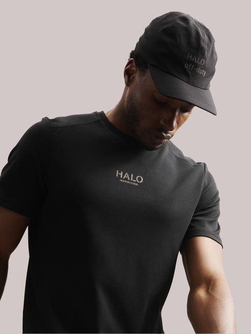 HALO STRETCH CAP, BLACK, model