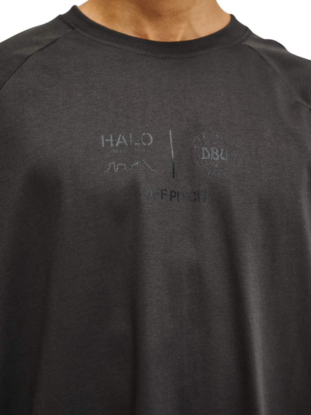 HALO DBU BOXY T-SHIRT, RAVEN, model