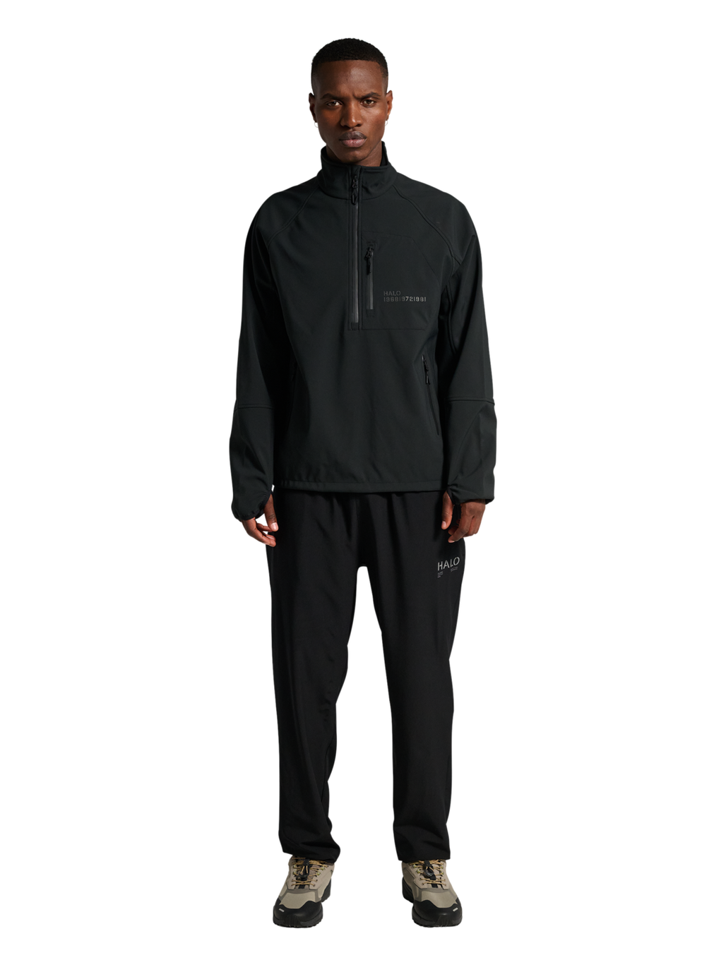 HALO ELITE SOFTSHELL HALF ZIP, BLACK, model