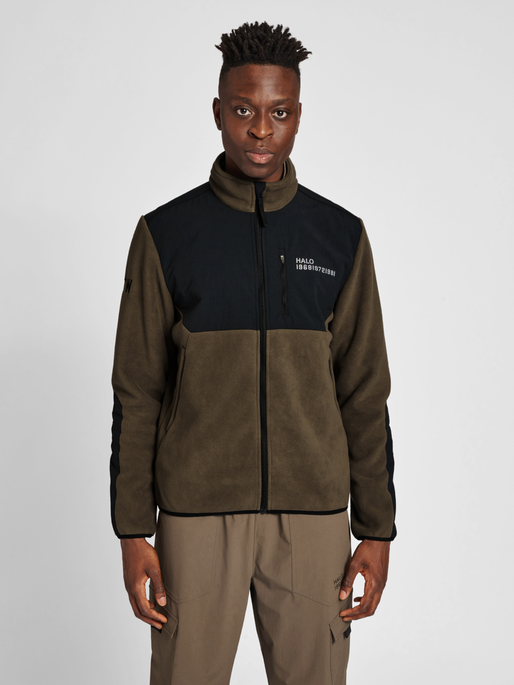 HALO HALO BLOCKED ZIP FLEECE MAJOR BROWN newlinehalo