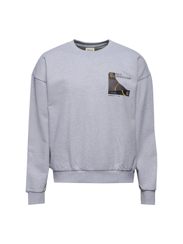 HALO AVIATION BOXY CREW, LIGHT GREY MELANGE HALO AVIATION BOXY CREW, LIGHT GREY MELANGE, packshot