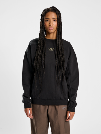 HALO HEAVY GRAPHIC CREW, BLACK, model