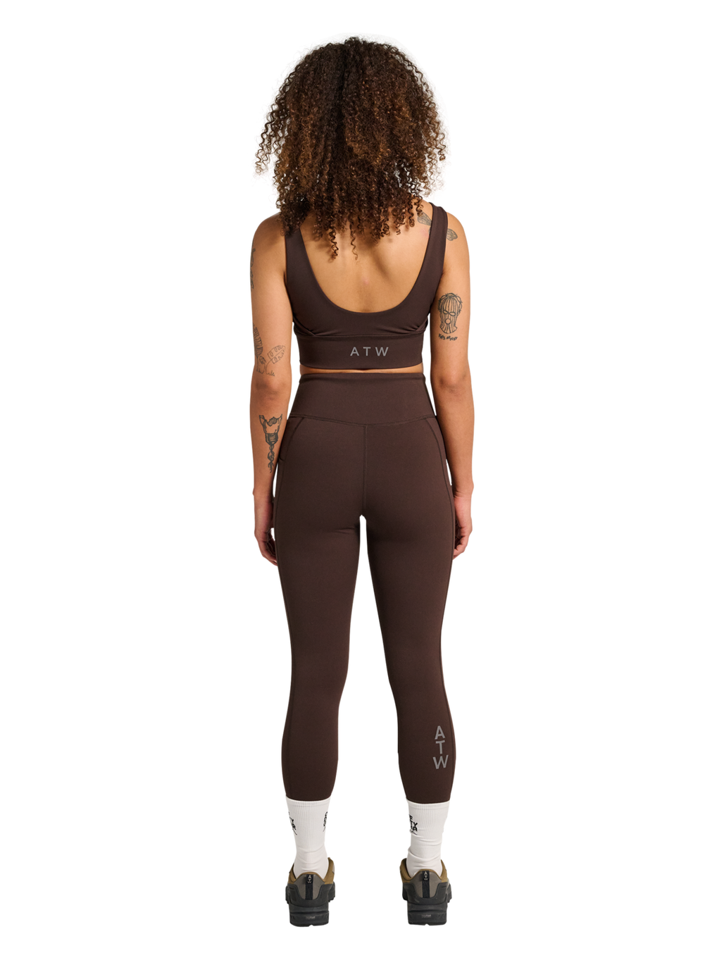 HALO WOMEN TRAINING TIGHTS, CHOCOLATE TORTE, model