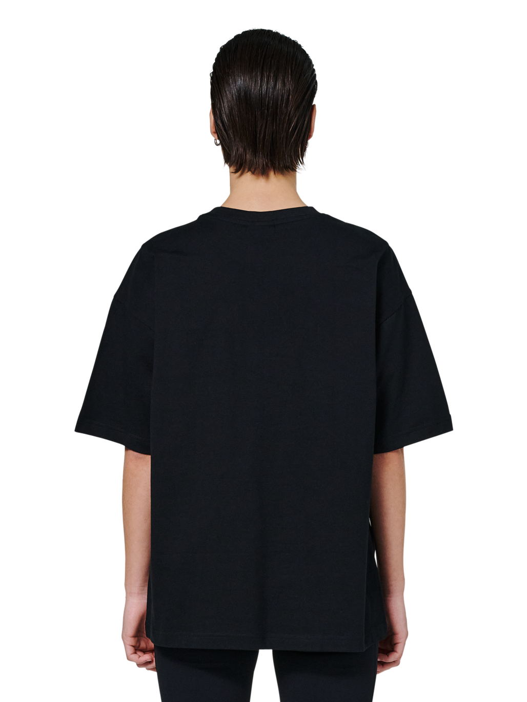 HALO GRAPHIC BOXY T-SHIRT, BLACK, model
