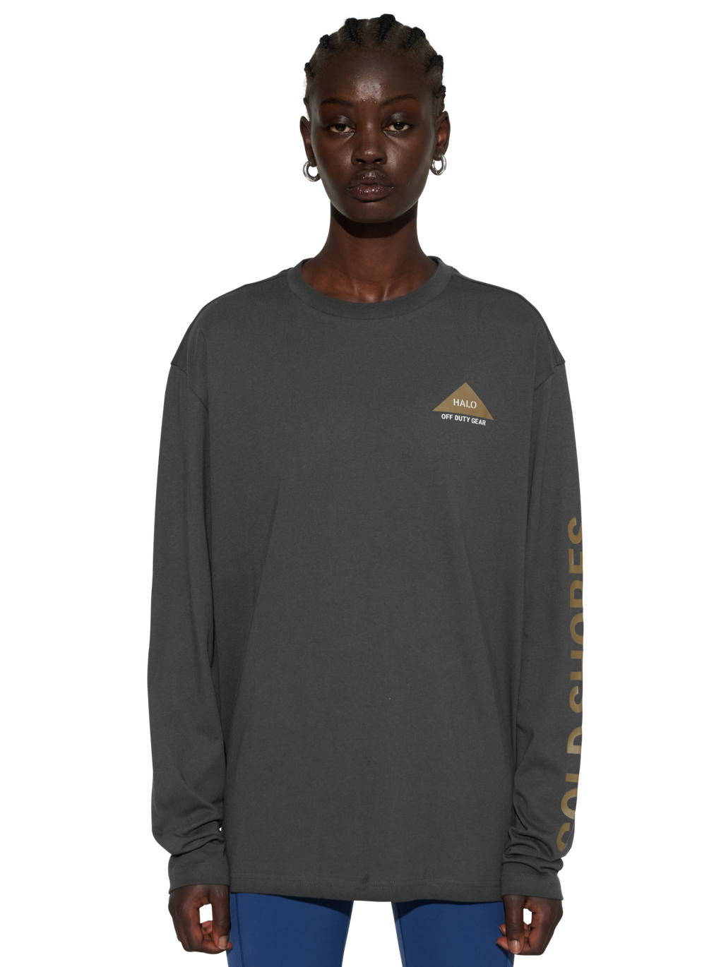 HALO SHORES L/S T-SHIRT, RAVEN, model