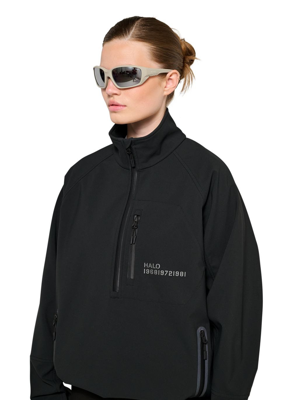 HALO ELITE SOFTSHELL HALF ZIP, BLACK, model