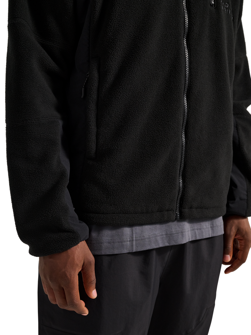 HALO WINDPROOF TEDDYFLEECE JACKET, BLACK, model