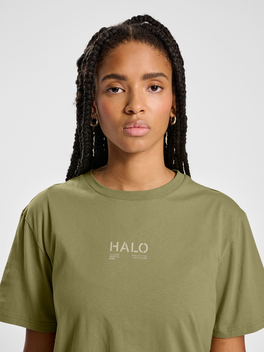 HALO COTTON T-SHIRT, GRAY GREEN, model