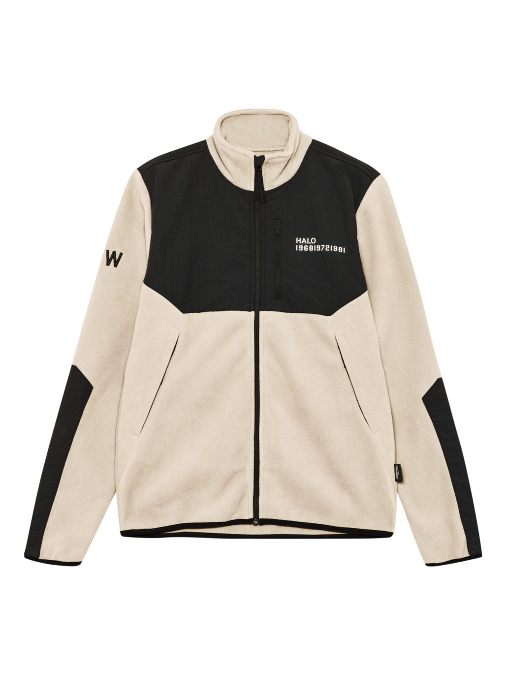 HALO BLOCKED ZIP FLEECE, OYSTER GRAY, packshot