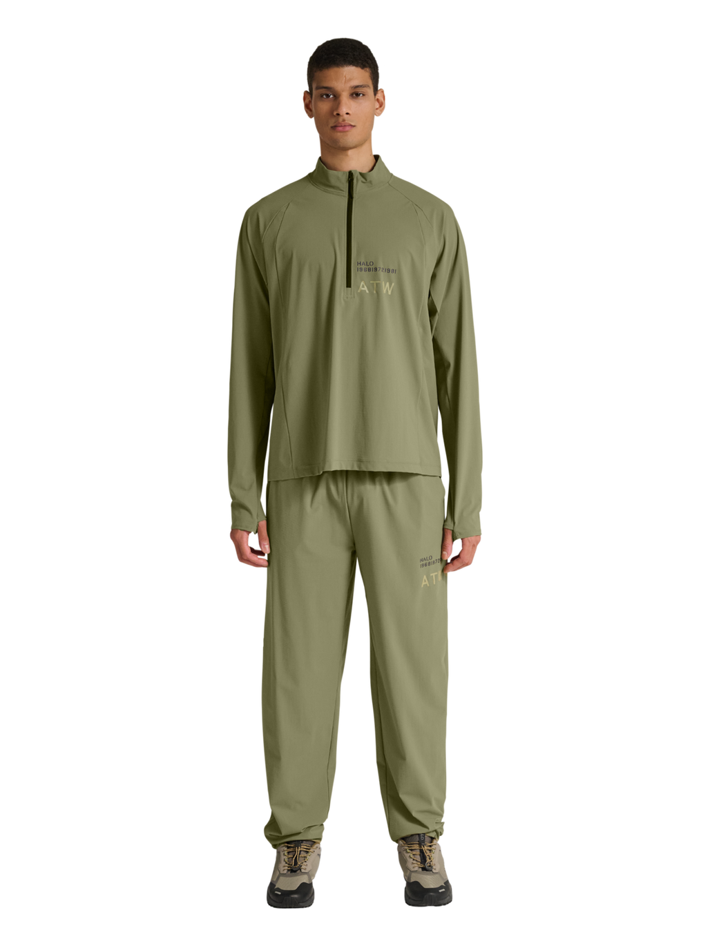 HALO AIR HALF ZIP SHIRT, MERMAID, model