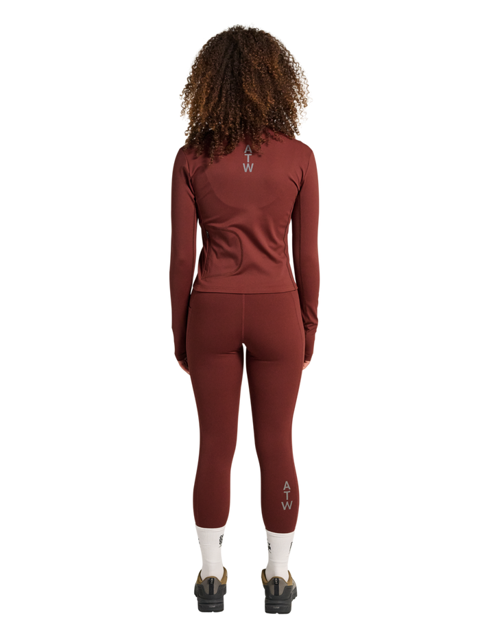 HALO WOMEN FULL ZIP 2.0, BITTER CHOCOLATE, model